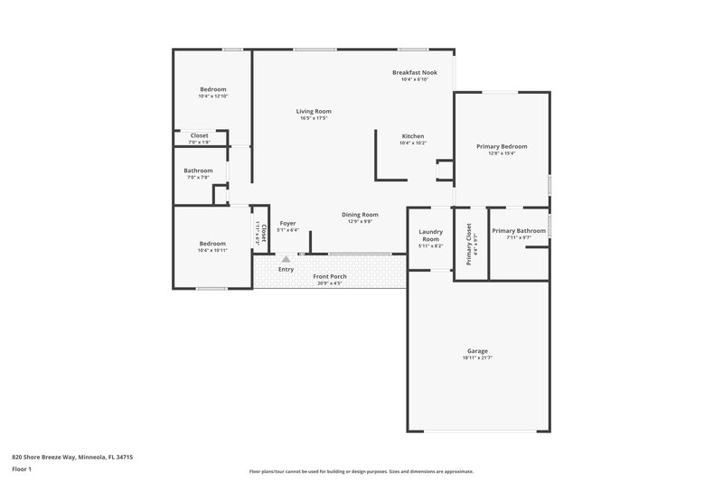 2,245/Mo, 820 Shore Breeze Way Minneola, FL 34715 Floor Plan View