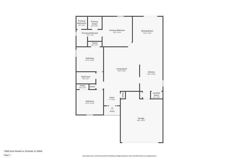 2,530/Mo, 13825 Econ Woods Ln Orlando, FL 32826 Floor Plan View