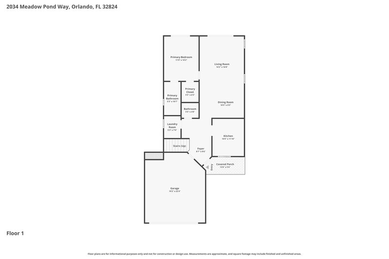 2,500/Mo, 2034 Meadow Pond Way Orlando, FL 32824 Floor Plan View