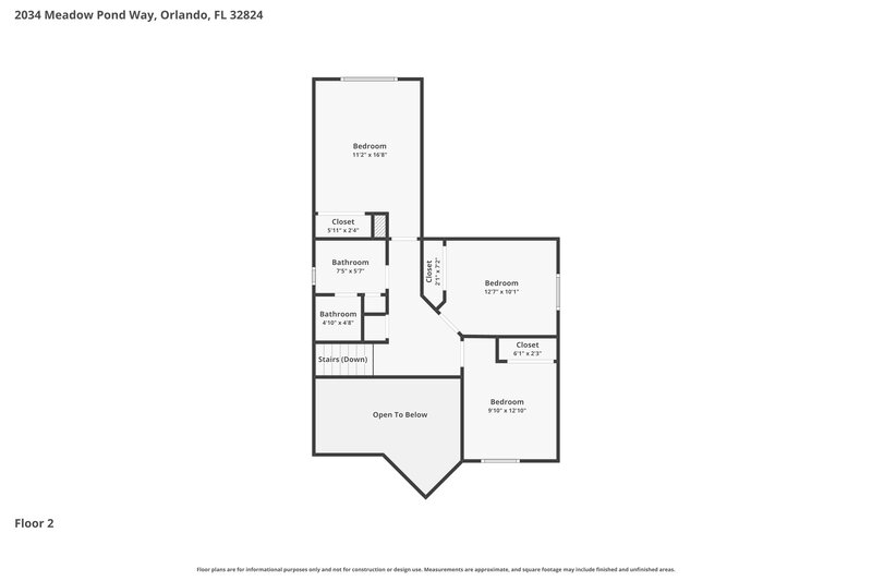 2,500/Mo, 2034 Meadow Pond Way Orlando, FL 32824 Floor Plan View 2