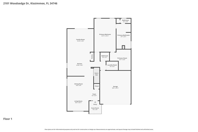2,620/Mo, 2101 Woodsedge Dr Kissimmee, FL 34746 Floor Plan View