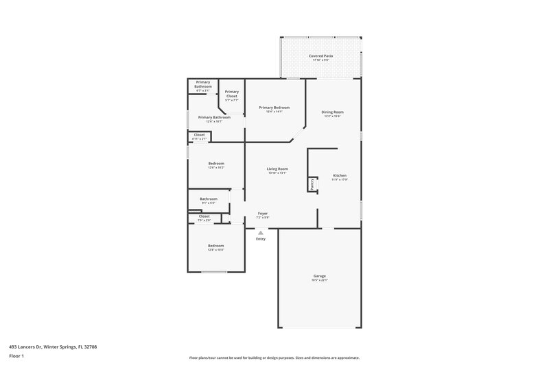 2,125/Mo, 493 Lancers Dr Winter Springs, FL 32708 Floor Plan View