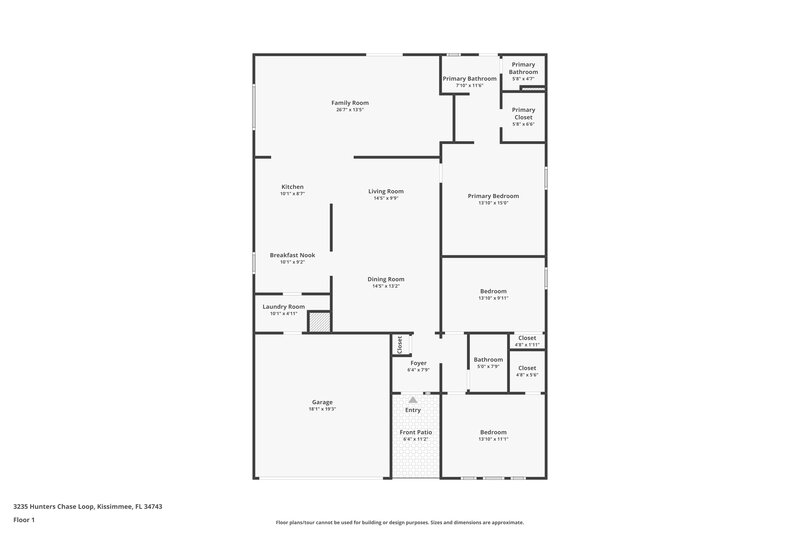 1,995/Mo, 3235 Hunters Chase Loop Kissimmee, FL 34743 Floor Plan View