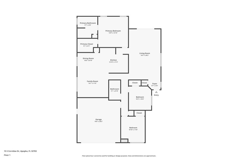 2,065/Mo, 15 S Cervidae Dr Apopka, FL 32703 Floor Plan View