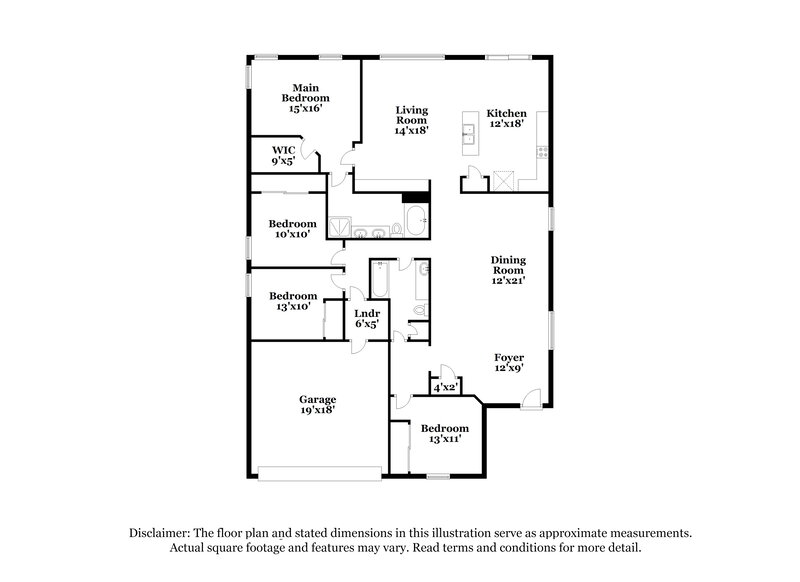 2,460/Mo, 1424 Blackwater Pond Dr Orlando, FL 32828 Floor Plan View