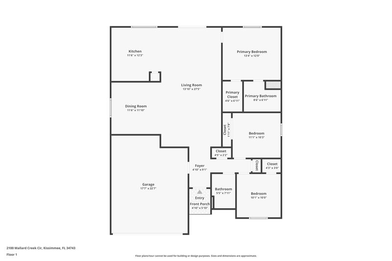 2,185/Mo, 2100 Mallard Creek Circle Kissimmee, FL 34743 Floor Plan View