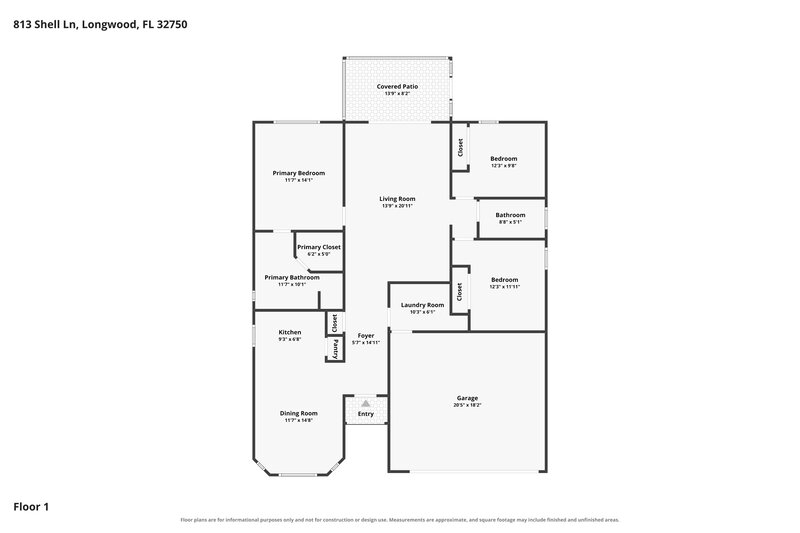 2,335/Mo, 813 Shell Ln Longwood, FL 32750 Floorplan View
