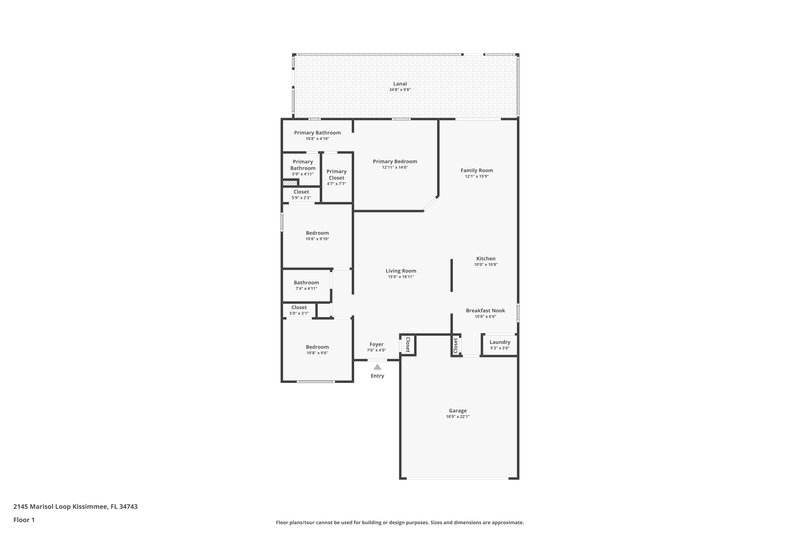 2,130/Mo, 2145 Marisol Loop Kissimmee, FL 34743 Floor Plan View