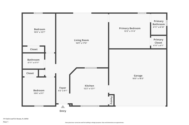 2,205/Mo, 711 Satin Leaf Cir Ocoee, FL 34761 Floor Plan View