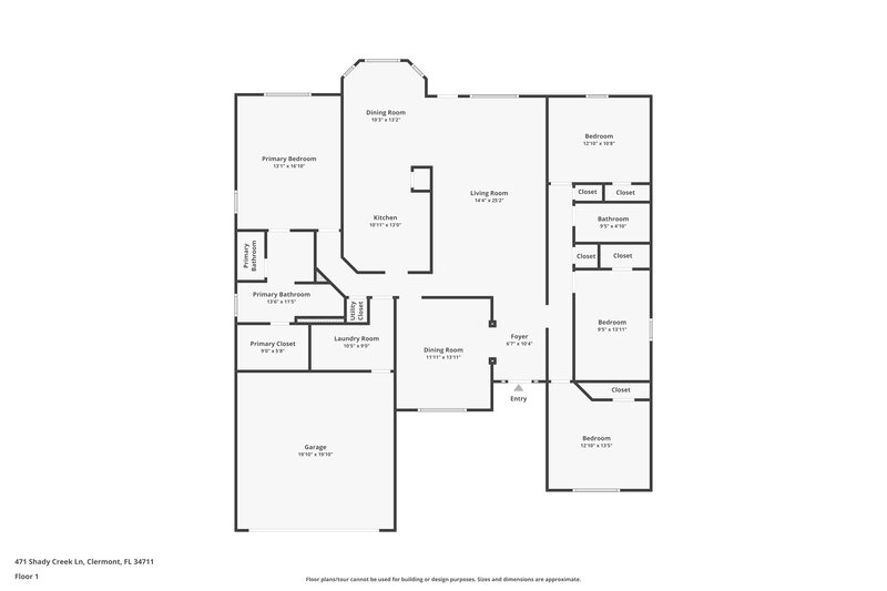 2,675/Mo, 471 Shady Creek Ln Clermont, FL 34711 Floor Plan View