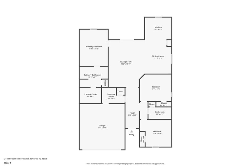 1,980/Mo, 2443 Bracknell Forest Trl Tavares, FL 32778 Floor Plan View
