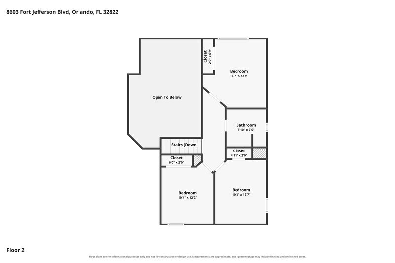 2,650/Mo, 8603 Fort Jefferson Blvd Orlando, FL 32822 Floor Plan View 2
