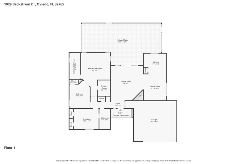 2,615/Mo, 1029 Beckstrom Dr Oviedo, FL 32765 Floor Plan View