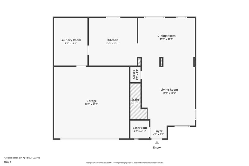 2,615/Mo, 438 Lisa Karen Cir Apopka, FL 32712 Floor Plan View