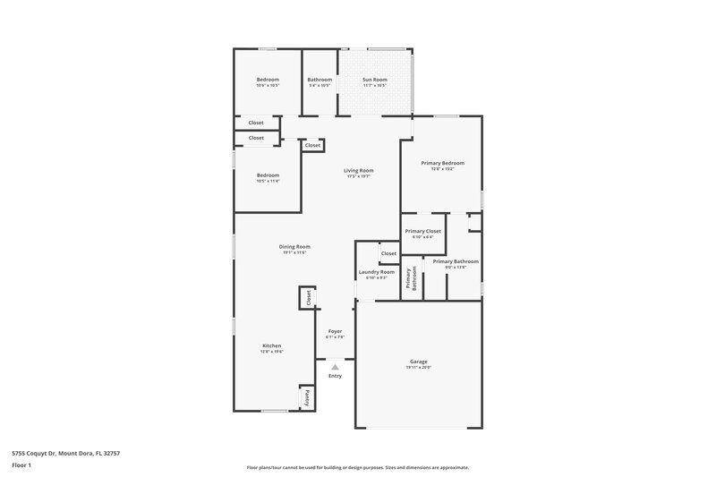 2,375/Mo, 5755 Coquyt Dr Mount Dora, FL 32757 Floor Plan View
