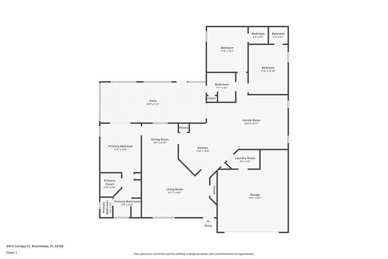 1,975/Mo, 4414 Canopy Ct Kissimmee, FL 34758 Floorplan View