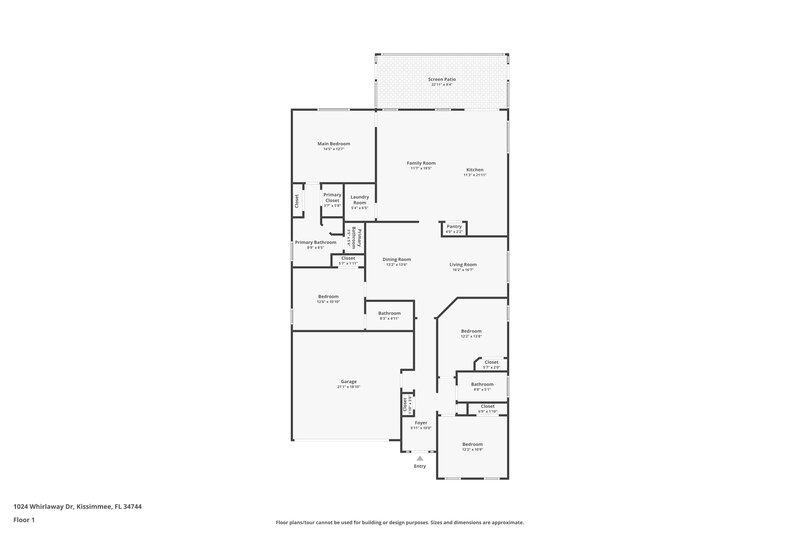 3,360/Mo, 1024 Whirlaway Dr Kissimmee, FL 34744 Floor Plan View