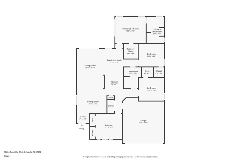 2,455/Mo, 2167 Kaylas Ct Orlando, FL 32817 Floor Plan View