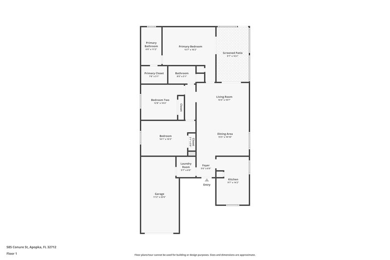 2,510/Mo, 585 Conure St Apopka, FL 32712 Floor Plan View