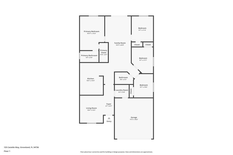 2,040/Mo, 125 Cataldo Way Groveland, FL 34736 Floor Plan View