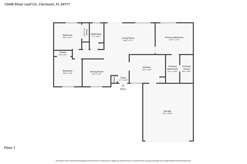 2,095/Mo, 13448 Silver Leaf Cir Clermont, FL 34711 Floor Plan View