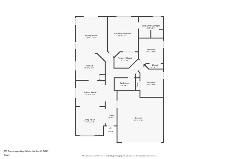 2,355/Mo, 933 Copenhagen Way Winter Garden, FL 34787 Floor Plan View