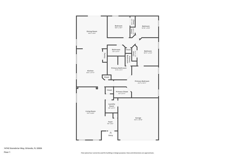 3,380/Mo, 14742 Stonebriar Way Orlando, FL 32826 Floor Plan View