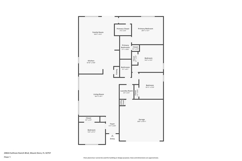2,480/Mo, 20824 Sullivan Ranch Blvd Mount Dora, FL 32757 Floor Plan View