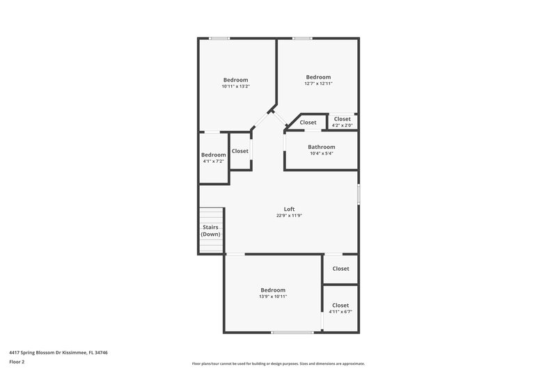 4,110/Mo, 4417 Spring Blossom Dr Kissimmee, FL 34746 Floor Plan View 2