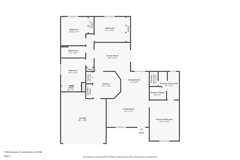 2,690/Mo, 1143 Doncaster Ct Kissimmee, FL 34758 Floor Plan View
