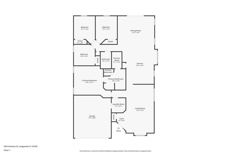 2,770/Mo, 539 Freeman St Longwood, FL 32750 Floor Plan View