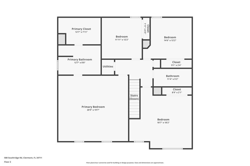 2,325/Mo, 588 Southridge Rd Clermont, FL 34711 Floor Plan View 2