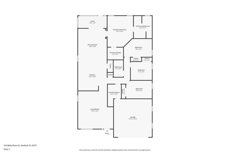 2,390/Mo, 513 Bella Rosa Cir Sanford, FL 32771 Floor Plan View