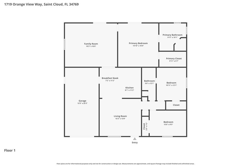 2,080/Mo, 1719 Orange View Way Saint Cloud, FL 34769 Floor Plan View