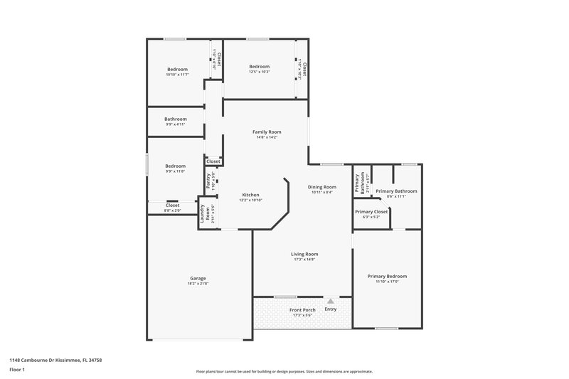 1,945/Mo, 1148 Cambourne Drive Kissimmee, FL 34758 Floor Plan View