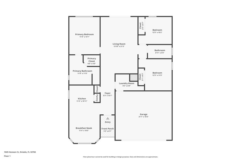 2,140/Mo, 1025 Henson Ct Oviedo, FL 32765 Floor Plan View