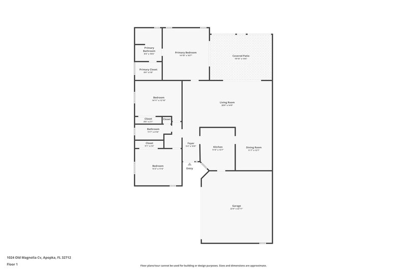 2,200/Mo, 1024 Old Magnolia Cove Apopka, FL 32712 Floor Plan View