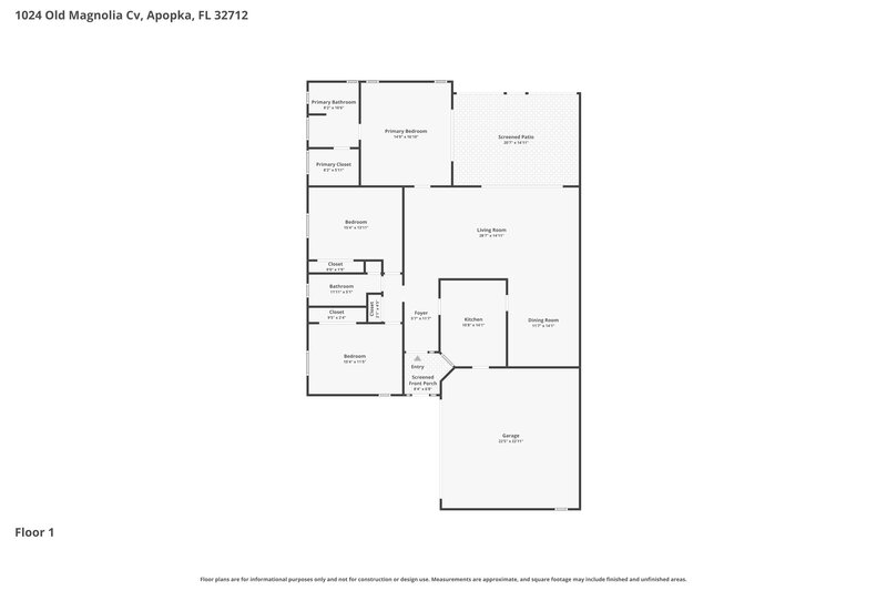 2,205/Mo, 1024 Old Magnolia Cove Apopka, FL 32712 Floor Plan View