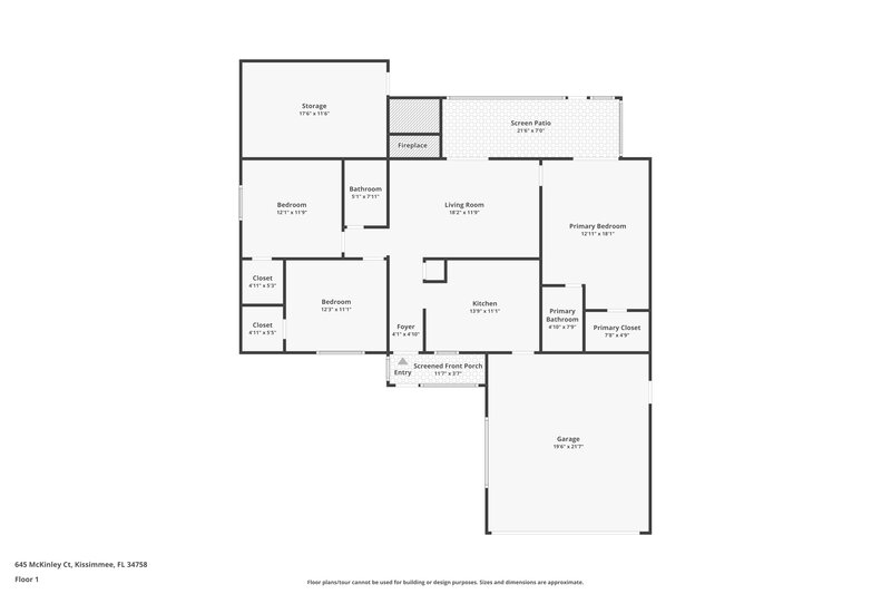 1,520/Mo, 645 Mckinley Court Kissimmee, FL 34758 Floor Plan View