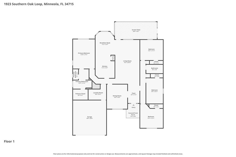 0/Mo, 1923 Southern Oak Loop Minneola, FL 34715 Floor Plan View