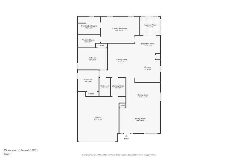 2,190/Mo, 336 Marathon Ln Sanford, FL 32771 Floor Plan View