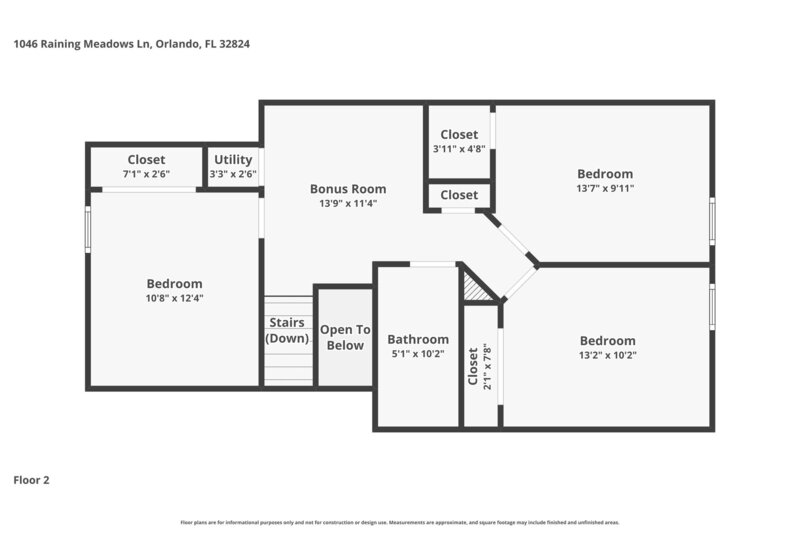 2,720/Mo, 1046 Raining Meadows Ln Orlando, FL 32824 Floorplan View 2