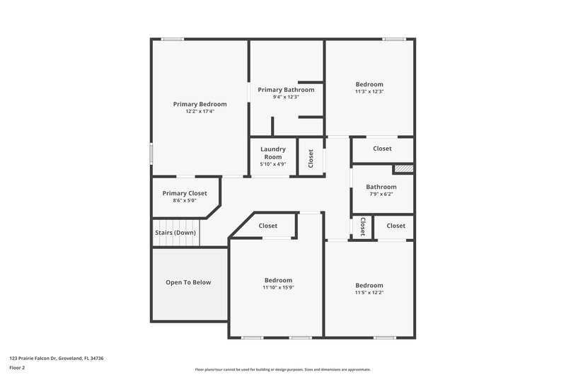 2,135/Mo, 123 Prairie Falcon Dr Groveland, FL 34736 Floor Plan View 2