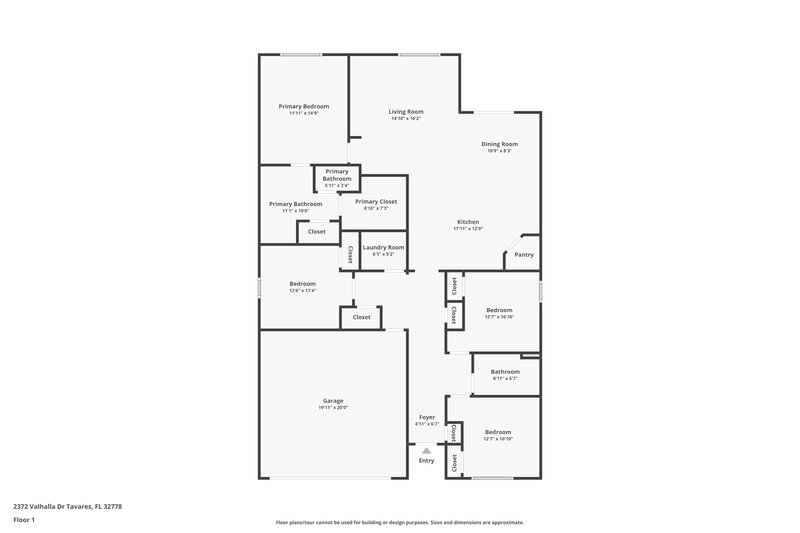 2,140/Mo, 2372 Valhalla Dr Tavares, FL 32778 Floor Plan View