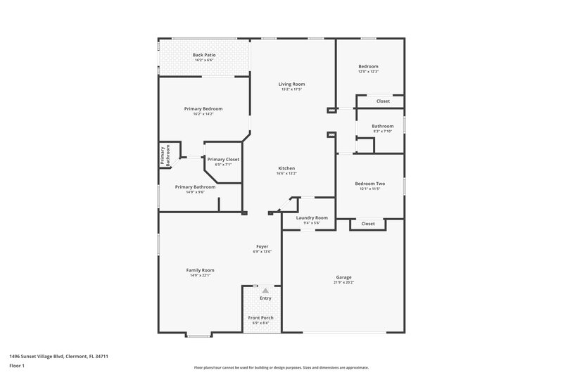 2,410/Mo, 1496 Sunset Village Blvd Clermont, FL 34711 Floor Plan View