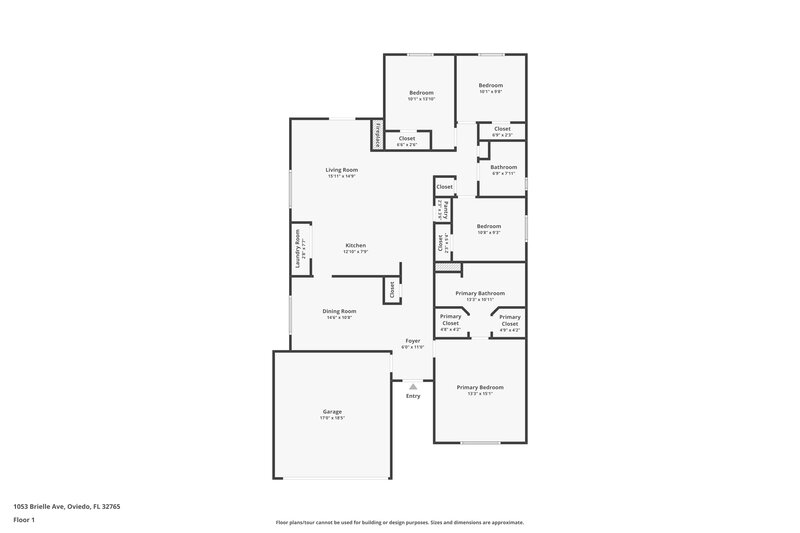 2,595/Mo, 1053 Brielle Ave Oviedo, FL 32765 Floor Plan View