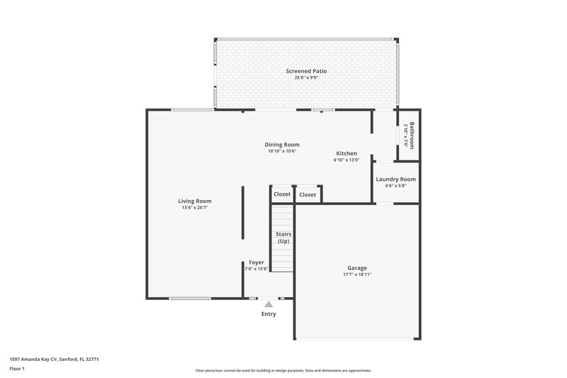 2,190/Mo, 1097 Amanda Kay Cir Sanford, FL 32771 Floor Plan View