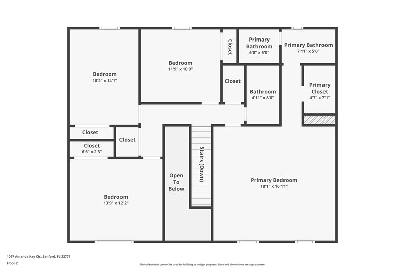 2,190/Mo, 1097 Amanda Kay Cir Sanford, FL 32771 Floor Plan View 2