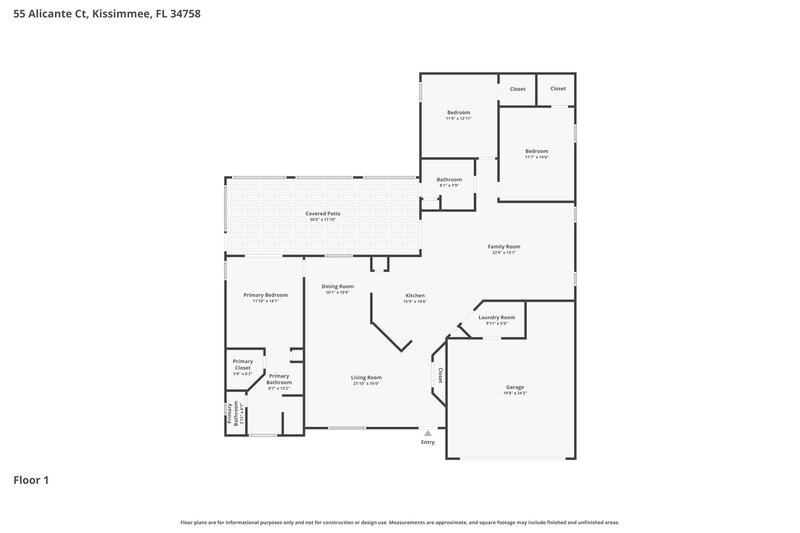 1,805/Mo, 55 Alicante Ct Kissimmee, FL 34758 Floor Plan View