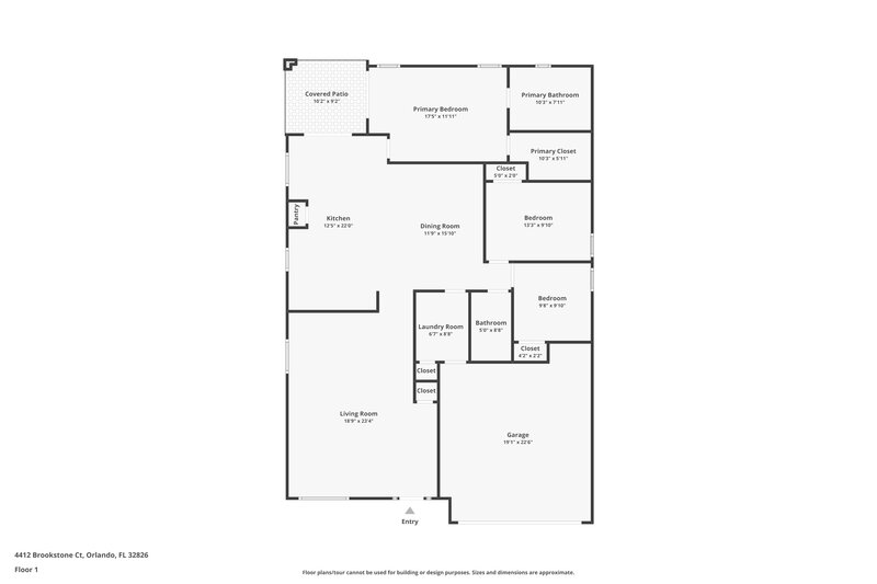 2,350/Mo, 4412 Brookstone Ct Orlando, FL 32826 Floor Plan View